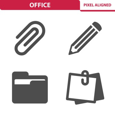 ofis simgeleri, vektör çizimi 