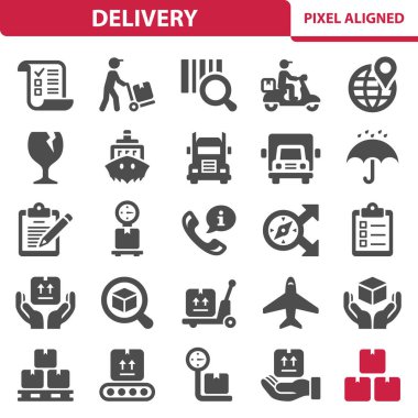 Taşıma Simgeleri, vektör illüstrasyonu