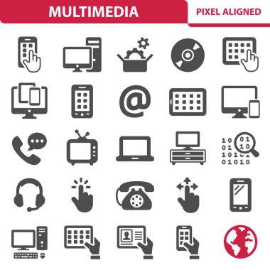 Multimedya simgeler, vektör çizim