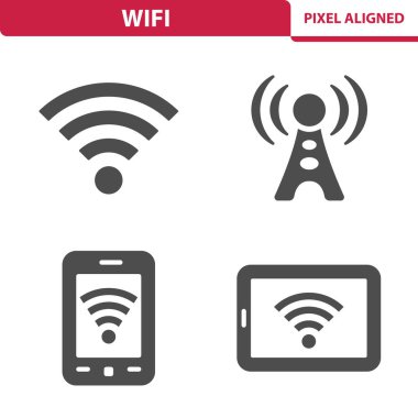 WiFi Simgeleri, vektör illüstrasyonu