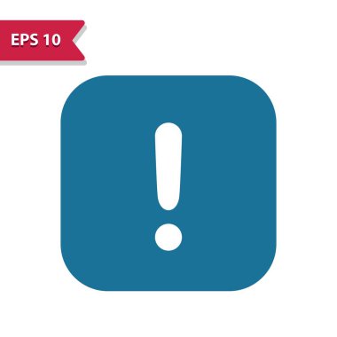 Beyaz arkaplanda ünlem işareti simgesi izole edildi. Uyarı işareti. Mavi daire düğmesi. vektör illüstrasyonu