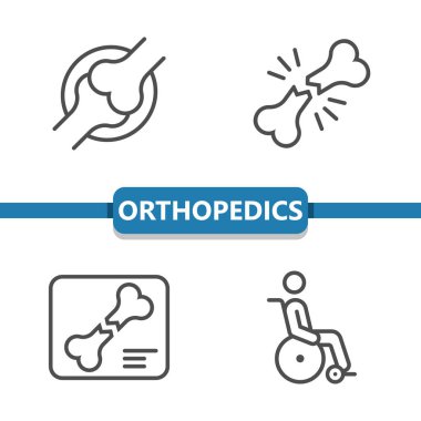 Ortopedi Simgeleri, vektör illüstrasyonu