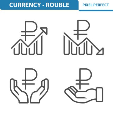 Para Birimi - Rouble Simgesi, vektör illüstrasyonu