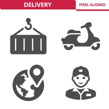 Taşıma Simgeleri, vektör illüstrasyonu