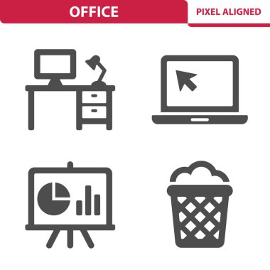 ofis simgeleri, vektör çizimi 