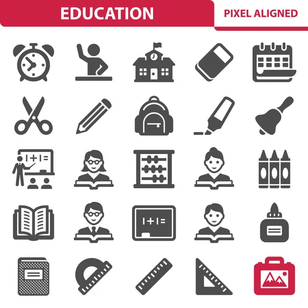 Icone Dell Educazione Illustrazione Vettoriale — Vettoriale Stock