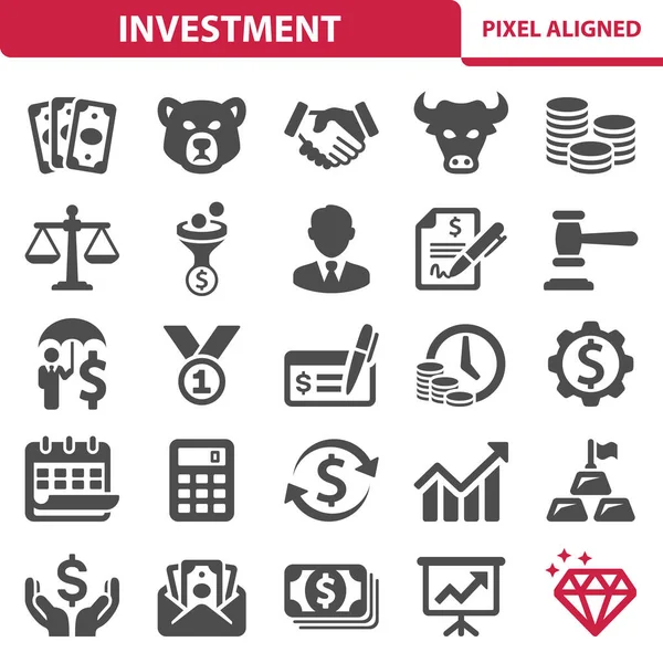 Ícones Investimento Ilustração Vetorial — Vetor de Stock