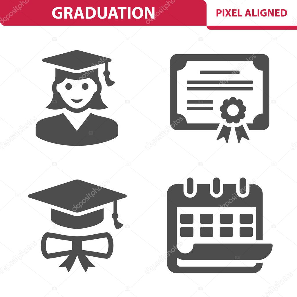 Graduation Icons, vector illustration
