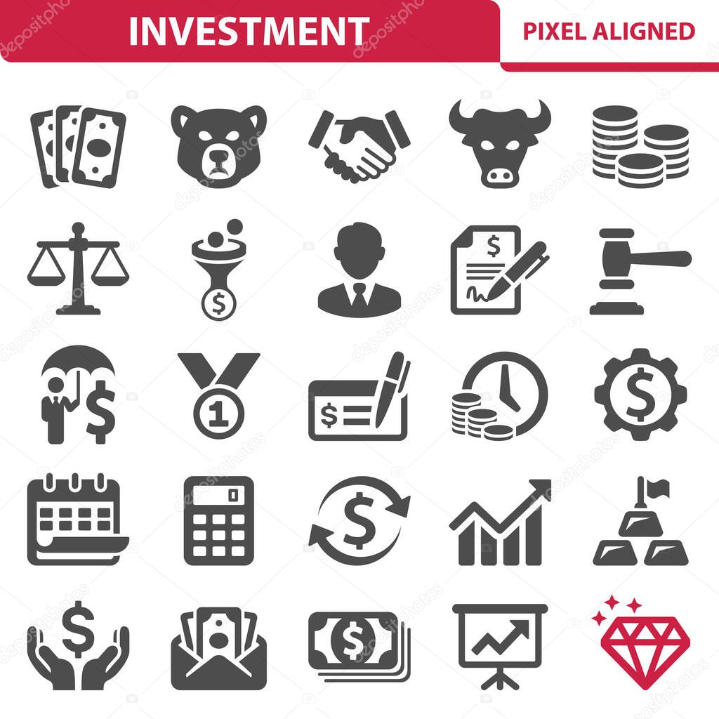 Investment Icons, vector illustration