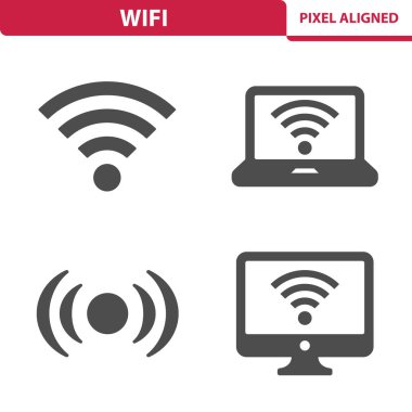 Basit WiFi Simgeleri, vektör illüstrasyonu