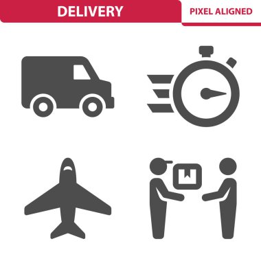 Basit dağıtım simgeleri, vektör illüstrasyonu