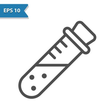 Basit Test Tüpü Simgesi, vektör illüstrasyonu