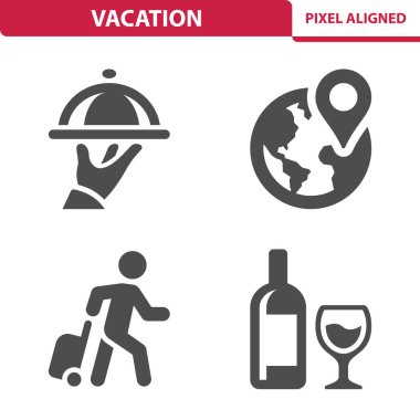 Basit Tatil Simgeleri, vektör illüstrasyonu