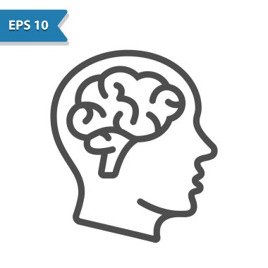 Basit Nöroloji Simgesi, vektör illüstrasyonu