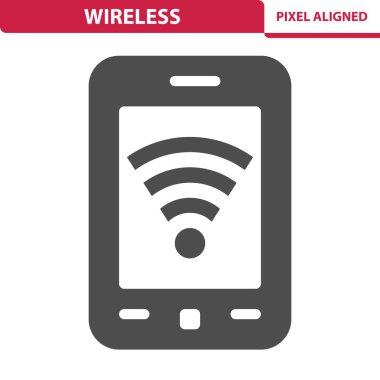 Basit Kablosuz Simge, vektör illüstrasyonu