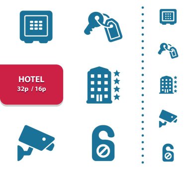 Otel Simgeleri (önizleme için 4x büyütme).