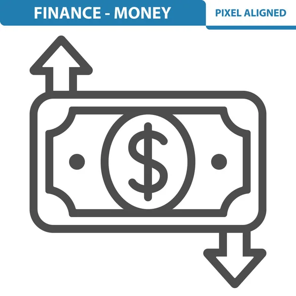 Enkla Pengar Finans Ikon Vektor Illustration Dollar Uppgång — Stock vektor