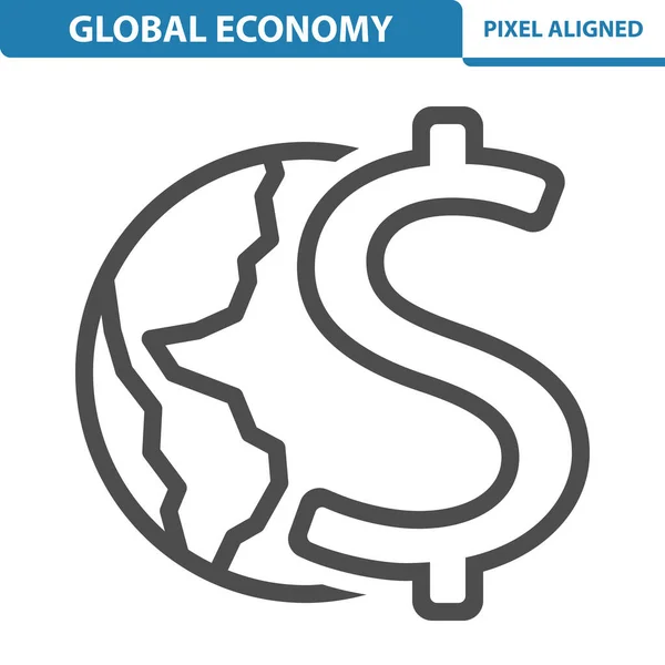 Economia Global Simples Ícone Ilustração Vetorial — Vetor de Stock