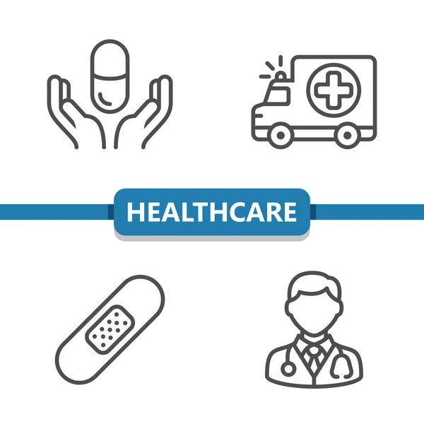 Simple Health Care Icons Vector Illustration — Stock Vector