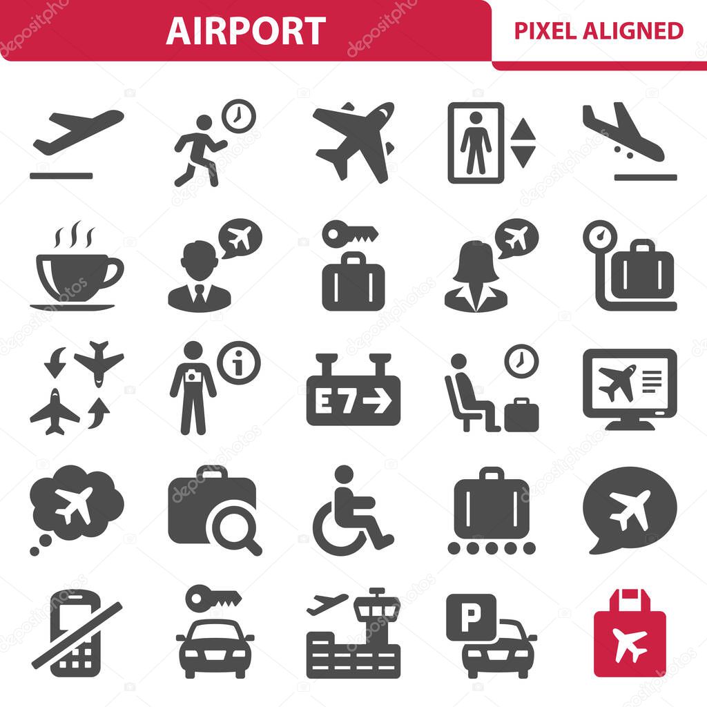simple Airport Icons, vector illustration