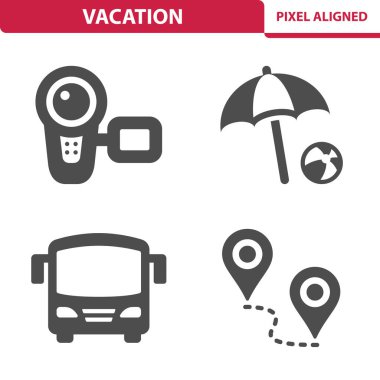 Basit Tatil Simgeleri, vektör illüstrasyonu