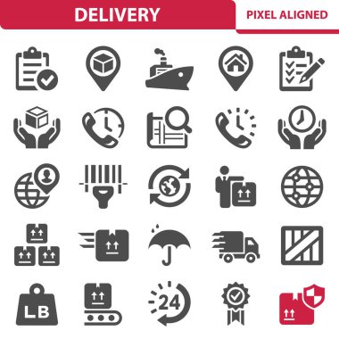 Basit dağıtım simgeleri, vektör illüstrasyonu