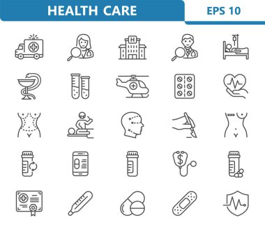 simple Health Care Icons, vector illustration clipart