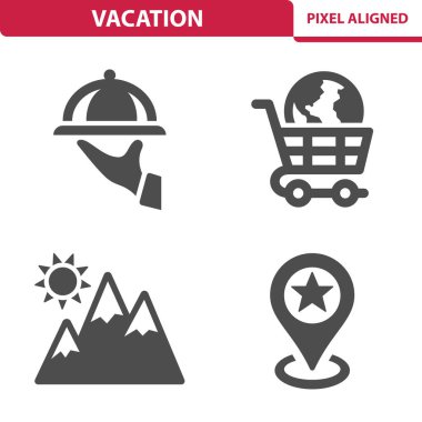 Basit Tatil Simgeleri, vektör illüstrasyonu
