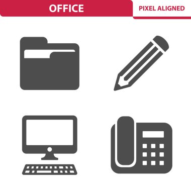 Ofis Simgeleri - EPS 10 Vektör Simgesi