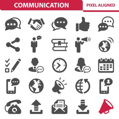 İletişim & Sosyal Ortam Simgeleri - EPS 10 Vektör Simgesi