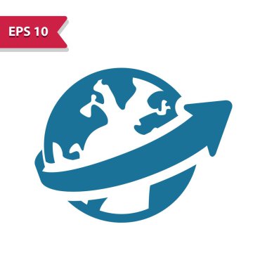 Dünya Simgesi Çevresinde - EPS 10 vektör simgesi