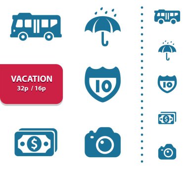 Tatil Simgeleri - EPS 10 Vektör Simgesi