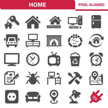 Ev Simgeleri - EPS 10 Vektör Simgesi