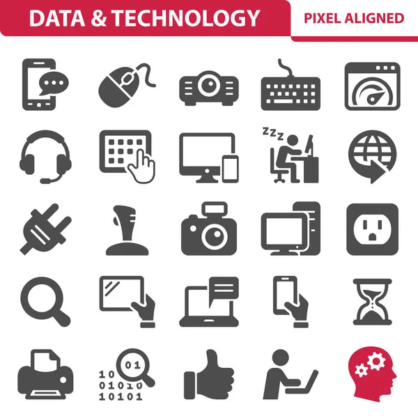 Veri ve Teknoloji Simgeleri - EPS 10 Vektör Simgesi
