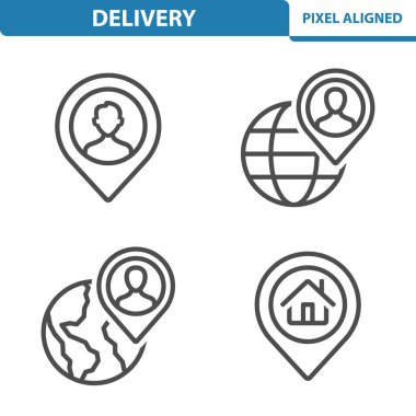 Teslimat, Lojistik, Nakliye Simgeleri - EPS 10 vektör simgesi