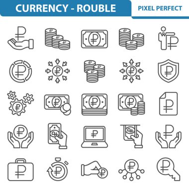 Para birimi simgeleri. Ruble, Rouble Icon. Para