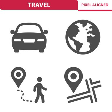Seyahat Simgeleri - EPS 10 Vektör Simgesi