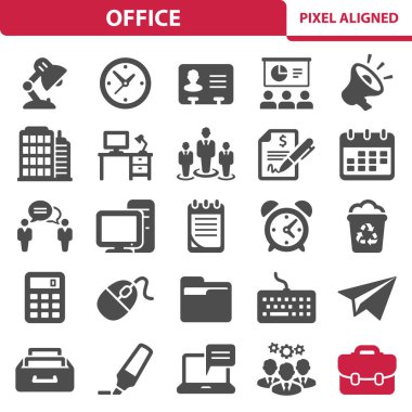 Ofis Simgeleri - EPS 10 Vektör Simgesi