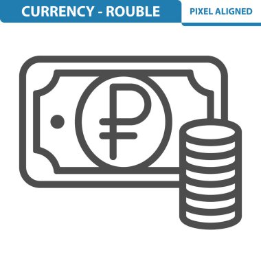 Para Birimi - Rouble Simgesi - EPS 10 Vektör Simgesi