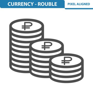 Para Birimi - Rouble Simgesi - EPS 10 Vektör Simgesi