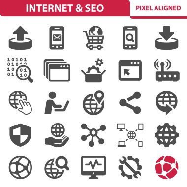 İnternet, SEO Simgeleri - EPS 10 Vektör Simgesi Ayarları