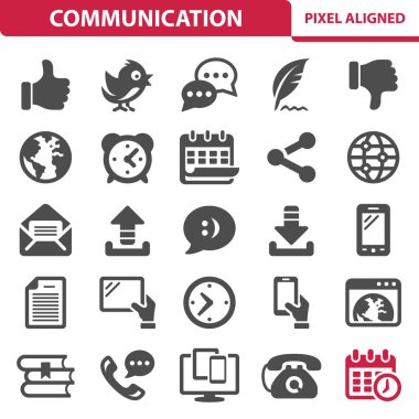 İletişim, Sosyal Ortam Simgeleri - EPS 10 Vektör Simgesi Ayarları