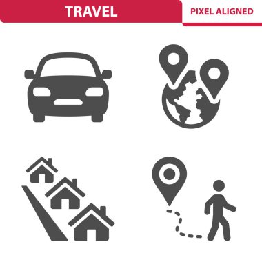 Seyahat Simgeleri. Turizm Simgesi Ayarlandı