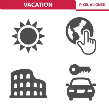 Tatil Simgeleri. Turizm Simgesi Ayarlandı