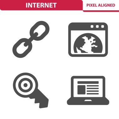 İnternet Simgeleri. Web, SEO, Web Tasarım Simgesi Ayarları