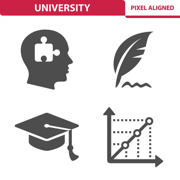 University Icons Education School Icon Set — Stock Vector