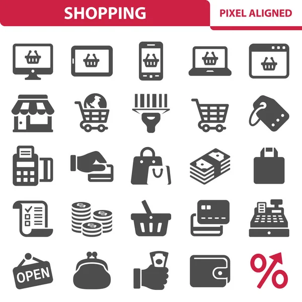 Shopping Icons Icon Set Für Einzelhandel Handel — Stockvektor
