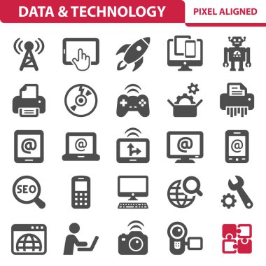 Data, Teknoloji Simgeleri. Elektronik Simge Ayarları