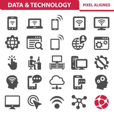 Data, Technology Icons. Electronics Vector Icon Set