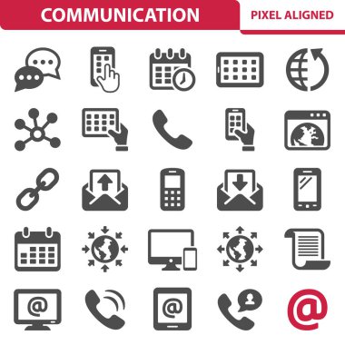 Communication, Social Media Icons. Technology Vector Icon Set